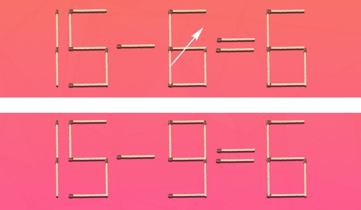 Basta spostare un solo fiammifero per rendere corretta l'uglianza: un rompicapo impegnativo.